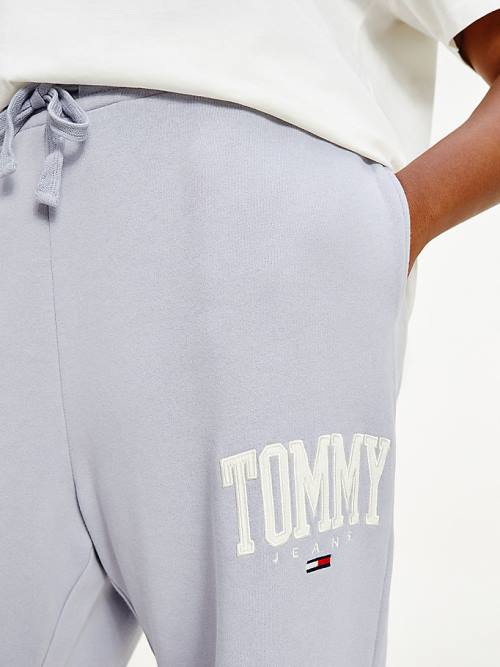 Tommy Hilfiger Curve College Tommy Badge Plush Joggers Nadrág Női Lila | TH683AIQ