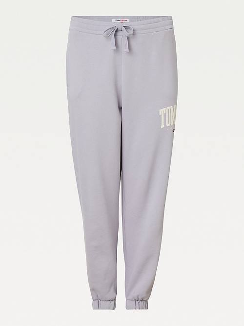 Tommy Hilfiger Curve College Tommy Badge Plush Joggers Nadrág Női Lila | TH683AIQ