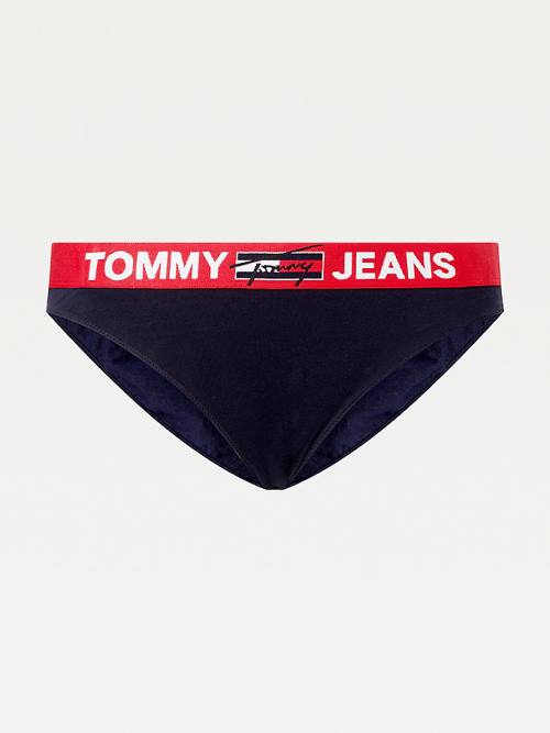 Tommy Hilfiger Curve Contrast Waistband Briefs Fehérnemű Női Kék | TH531NXP