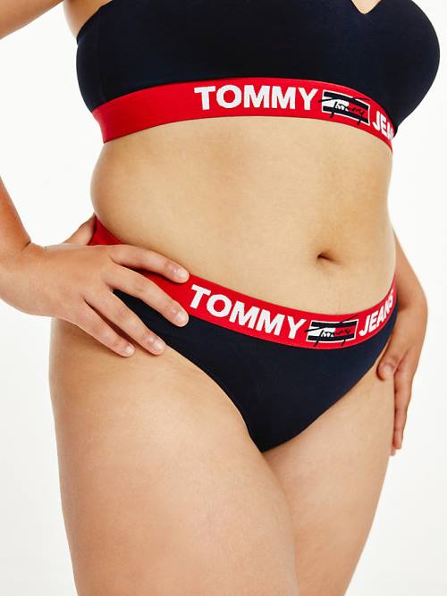 Tommy Hilfiger Curve Contrast Waistband Briefs Fehérnemű Női Kék | TH531NXP