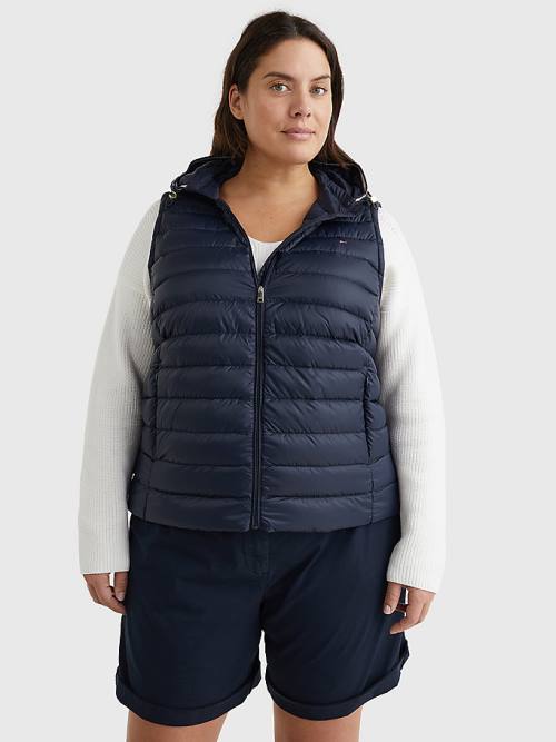 Tommy Hilfiger Curve Down-Filled Quilted Vest Dzseki Női Kék | TH195DKX