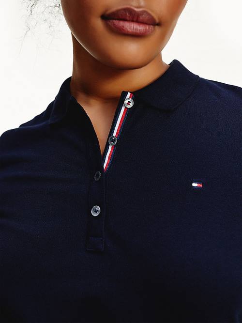 Tommy Hilfiger Curve Essential Placket Detail Póló Női Kék | TH234OJA