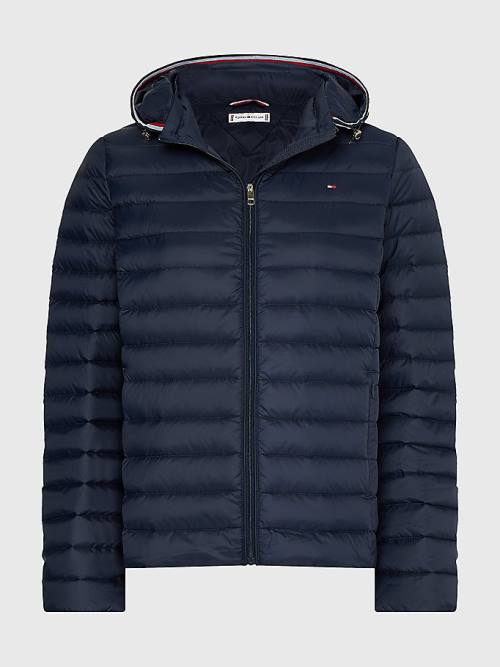 Tommy Hilfiger Curve Essential Removable Hood Down Kabát Női Kék | TH510QSN