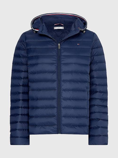 Tommy Hilfiger Curve Essential Removable Hood Down Kabát Női Kék | TH583SOK