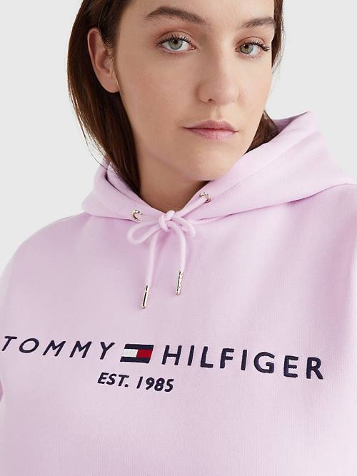 Tommy Hilfiger Curve Logo Drawstring Kapucnis Pulóver Női Lila | TH087XPV