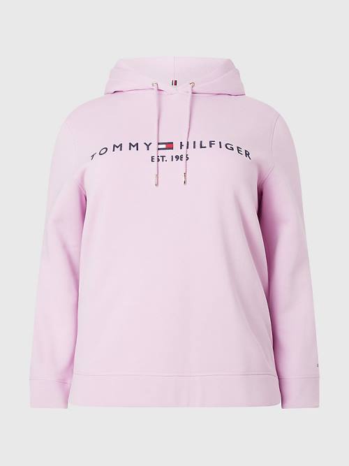 Tommy Hilfiger Curve Logo Drawstring Kapucnis Pulóver Női Lila | TH087XPV