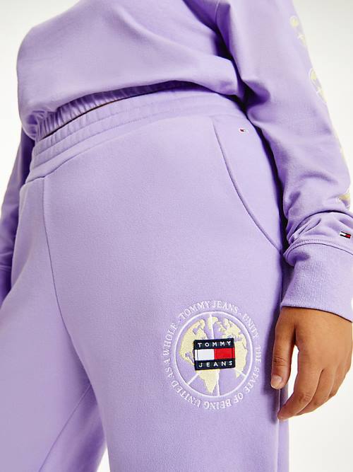 Tommy Hilfiger Curve Logo Recycled Pamut Blend Joggers Nadrág Női Lila | TH915SQJ