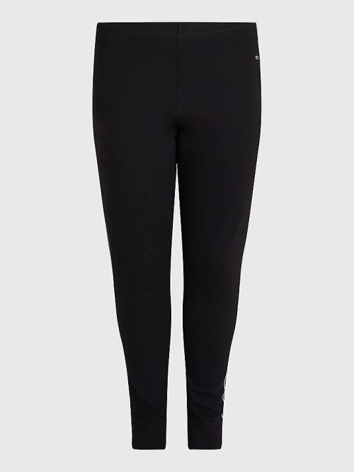 Tommy Hilfiger Curve Logo Tape Skinny Fit Leggings Női Fekete | TH469JRY