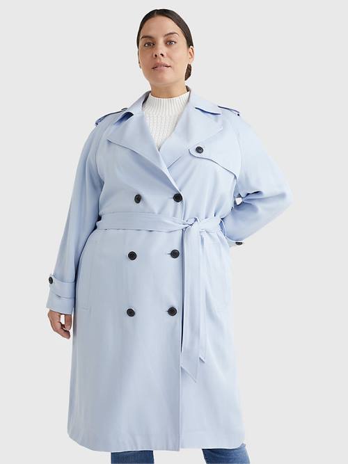 Tommy Hilfiger Curve Lyocell Trench Dzseki Női Kék | TH752DWX