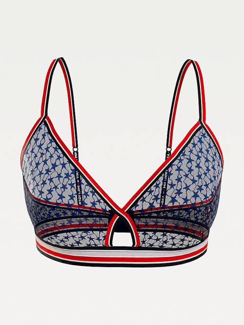 Tommy Hilfiger Curve Mesh Triangle Bralette Fehérnemű Női Kék | TH250FQU