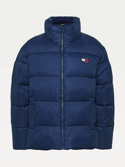 Tommy Hilfiger Curve Recycled Nylon Puffer Kabát Női Kék | TH186VKB