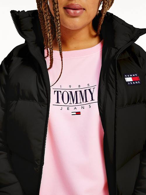 Tommy Hilfiger Curve Recycled Nylon Puffer Kabát Női Fekete | TH392JQK