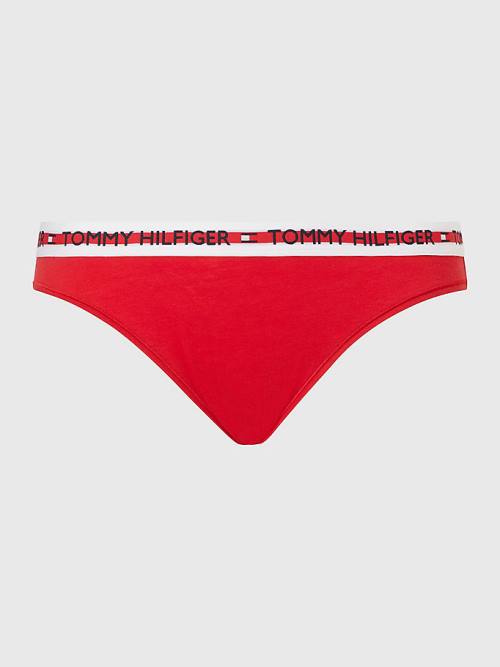 Tommy Hilfiger Curve Repeat Logo Stretch Organic Pamut Briefs Fehérnemű Női Piros | TH276WTO