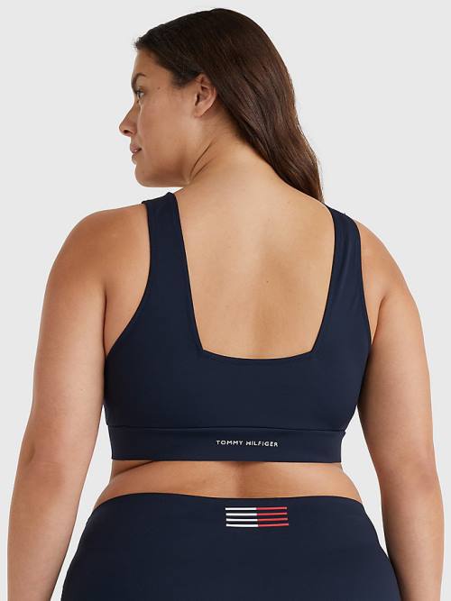 Tommy Hilfiger Curve TH Flex Flag Print Bikini Bralette Fürdőruha Női Kék | TH836ZLV