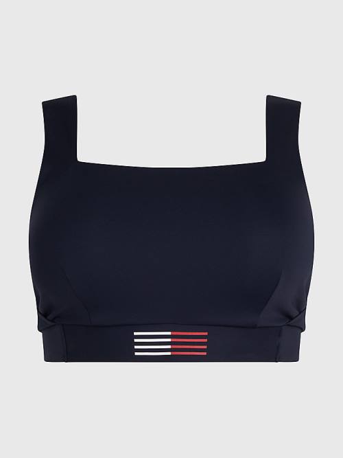 Tommy Hilfiger Curve TH Flex Flag Print Bikini Bralette Fürdőruha Női Kék | TH836ZLV