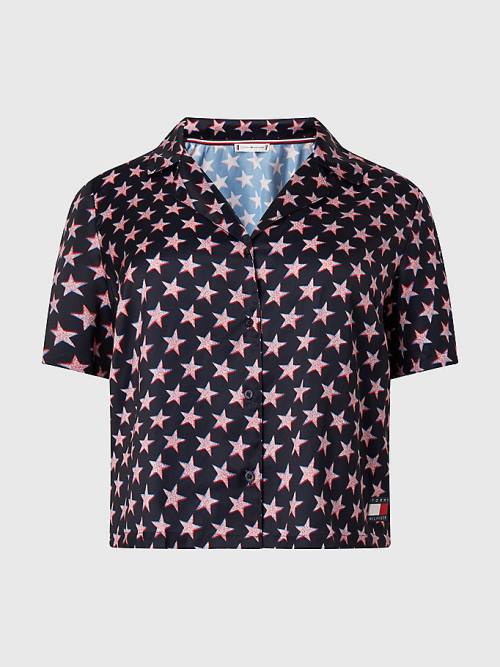 Tommy Hilfiger Curve Tommy 85 Star Print Shirt Pizsama Női Bézs | TH326VFX