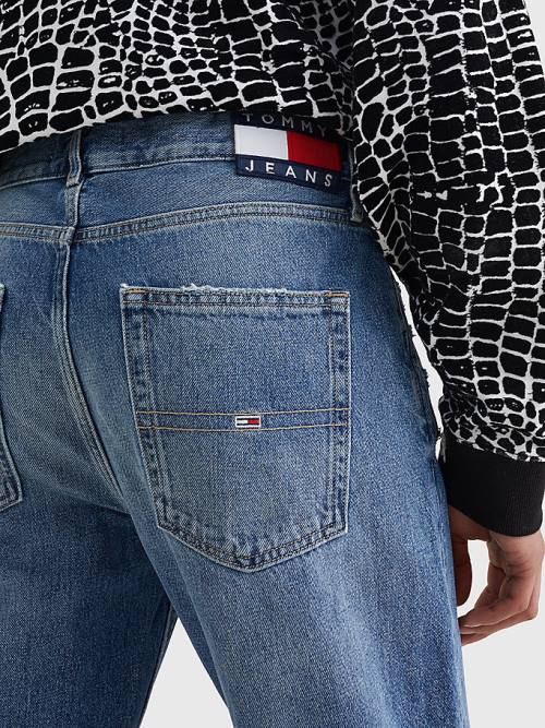 Tommy Hilfiger Dad Regular Tapered Faded Distressed Farmer Férfi Denim | TH631TGO