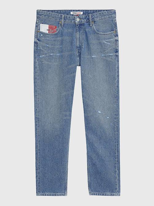 Tommy Hilfiger Dad Regular Tapered Faded Distressed Farmer Férfi Denim | TH631TGO