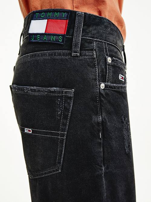 Tommy Hilfiger Dad Tapered Distressed Black Farmer Férfi Denim | TH462LPR