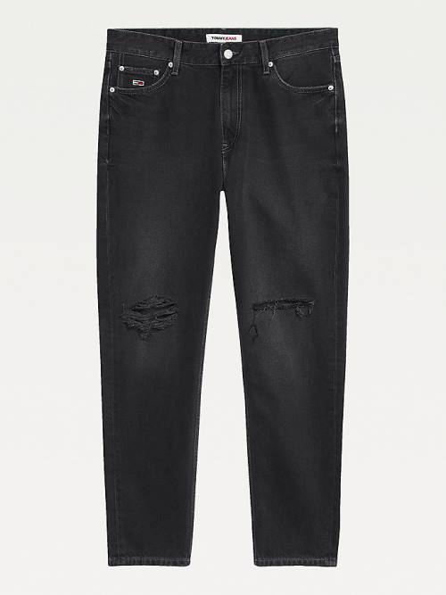 Tommy Hilfiger Dad Tapered Distressed Black Farmer Férfi Denim | TH462LPR