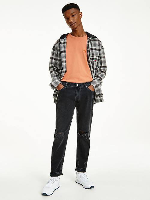 Tommy Hilfiger Dad Tapered Distressed Black Farmer Férfi Denim | TH462LPR