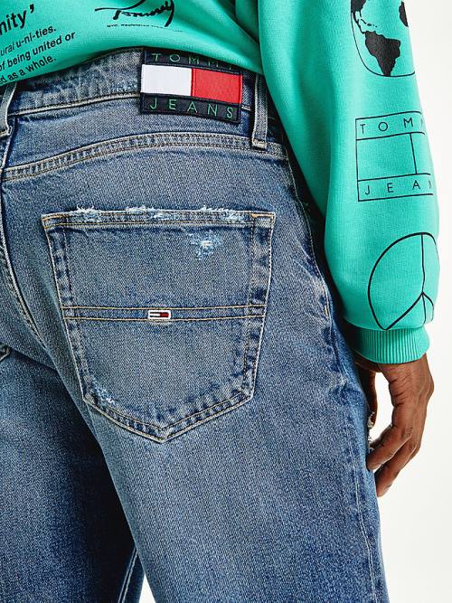 Tommy Hilfiger Dan Tapered Distressed Farmer Férfi Denim | TH420JMH