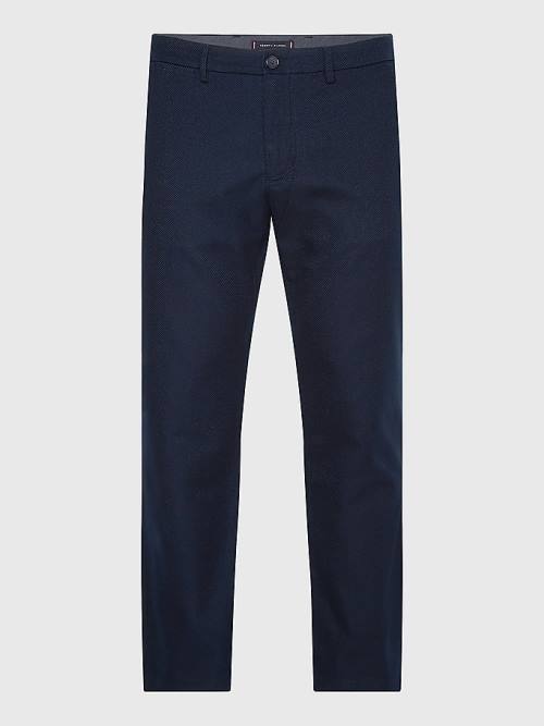 Tommy Hilfiger Denton Basket Weave Straight Fit Chinos Nadrág Férfi Kék | TH109VDE