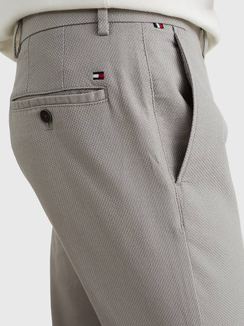 Tommy Hilfiger Denton Basket Weave Straight Fit Chinos Nadrág Férfi Szürke | TH908WOZ