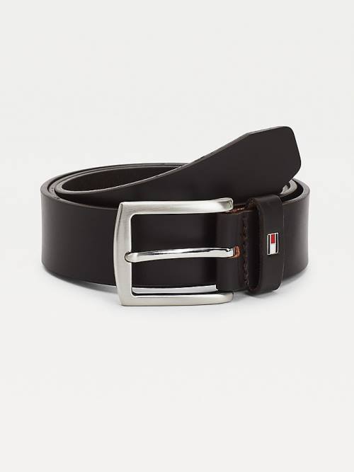 Tommy Hilfiger Denton Bőr Öv Férfi Barna | TH692ONV