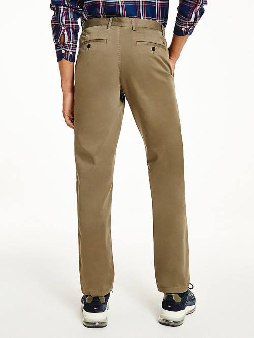 Tommy Hilfiger Denton Straight Fit Satin Chinos Nadrág Férfi Barna | TH127NVT