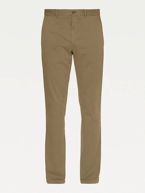 Tommy Hilfiger Denton Straight Fit Satin Chinos Nadrág Férfi Barna | TH127NVT