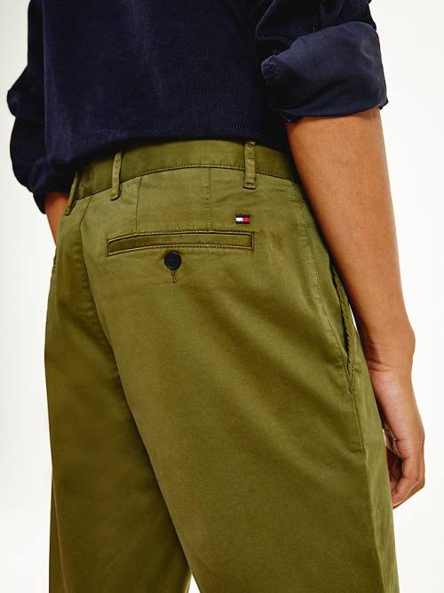 Tommy Hilfiger Denton Straight Fit Satin Chinos Nadrág Férfi Barna | TH384YLP