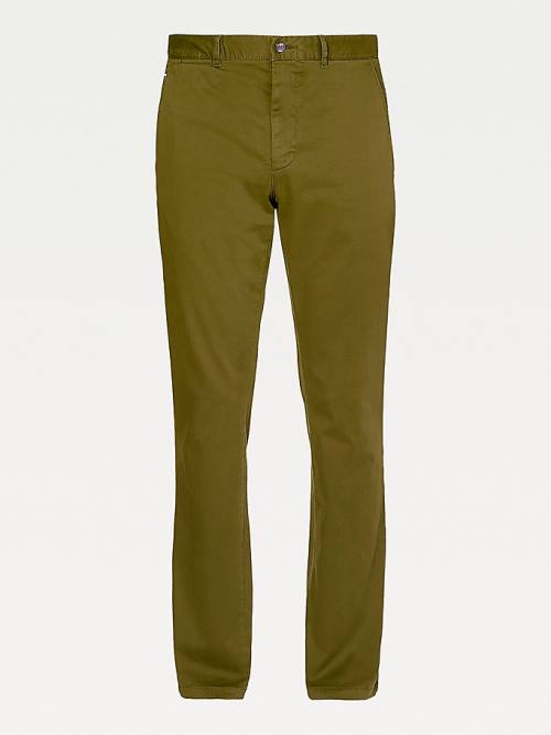 Tommy Hilfiger Denton Straight Fit Satin Chinos Nadrág Férfi Barna | TH384YLP