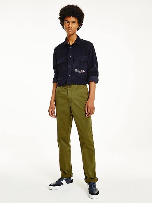 Tommy Hilfiger Denton Straight Fit Satin Chinos Nadrág Férfi Barna | TH384YLP