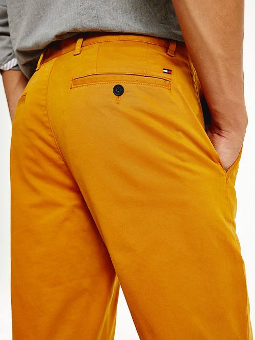 Tommy Hilfiger Denton Straight Fit Satin Chinos Nadrág Férfi Arany | TH623CYU