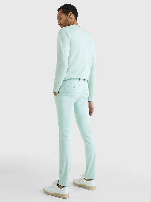 Tommy Hilfiger Denton Straight Fit Satin Chinos Nadrág Férfi Zöld | TH954ZQO