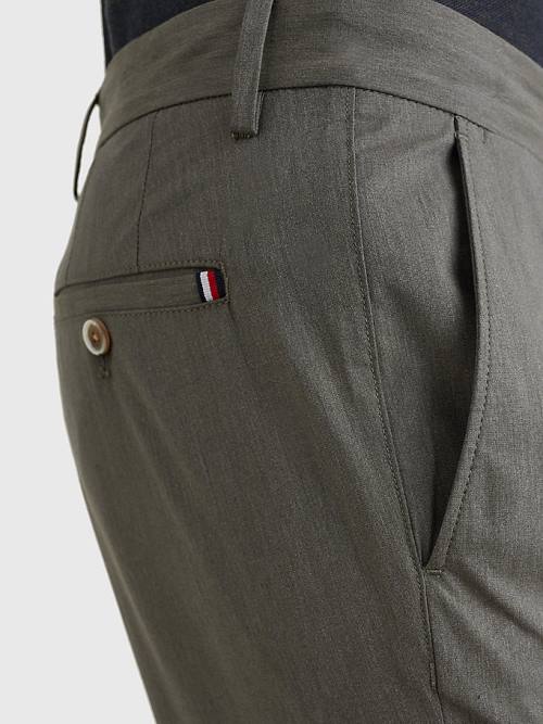 Tommy Hilfiger Denton Wool Look Straight Fit Nadrág Férfi Khaki | TH145DFR