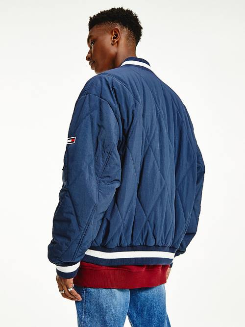 Tommy Hilfiger Diamond Quilted Bomber Kabát Férfi Kék | TH948UHX