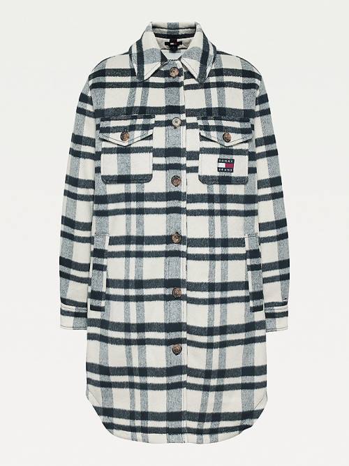 Tommy Hilfiger Diamond Quilted Check Shacket Kabát Női Bézs | TH231XED