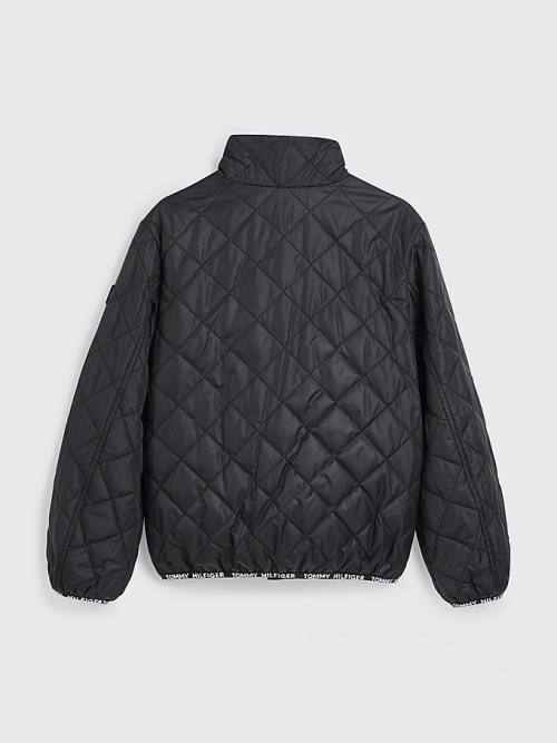 Tommy Hilfiger Diamond Quilted Kabát Lány Fekete | TH765UHV