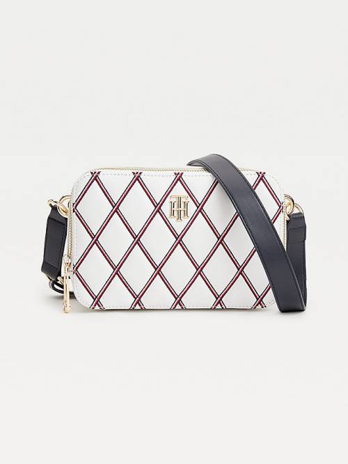 Tommy Hilfiger Diamond Quilted Monogram Camera Táska Női Fehér | TH107XFN