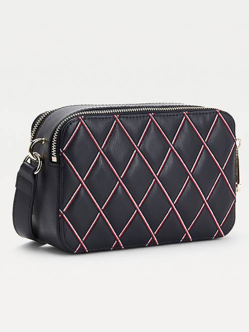 Tommy Hilfiger Diamond Quilted Monogram Camera Táska Női Kék | TH790DCH