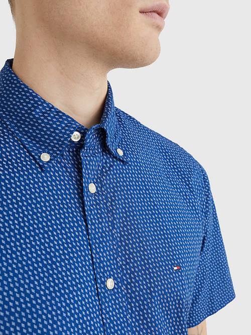 Tommy Hilfiger Dot Regular Fit Rövid Sleeve Ingek Férfi Kék | TH035WAP