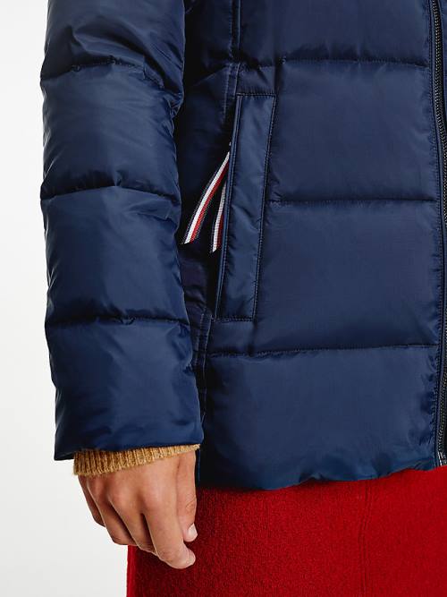 Tommy Hilfiger Down-Filled Padded Kabát Női Kék | TH731KFH