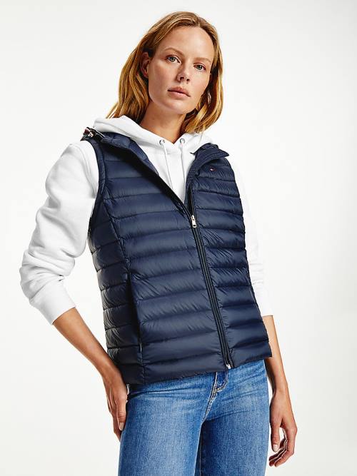 Tommy Hilfiger Down-Filled Quilted Vest Dzseki Női Kék | TH528GZA