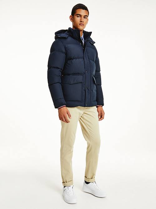 Tommy Hilfiger Down Puffer Kabát Férfi Kék | TH390OSD