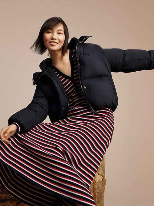 Tommy Hilfiger Down Puffer Kabát Női Fekete | TH139DZO