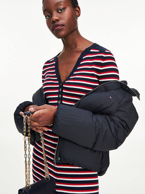 Tommy Hilfiger Down Puffer Kabát Női Fekete | TH139DZO