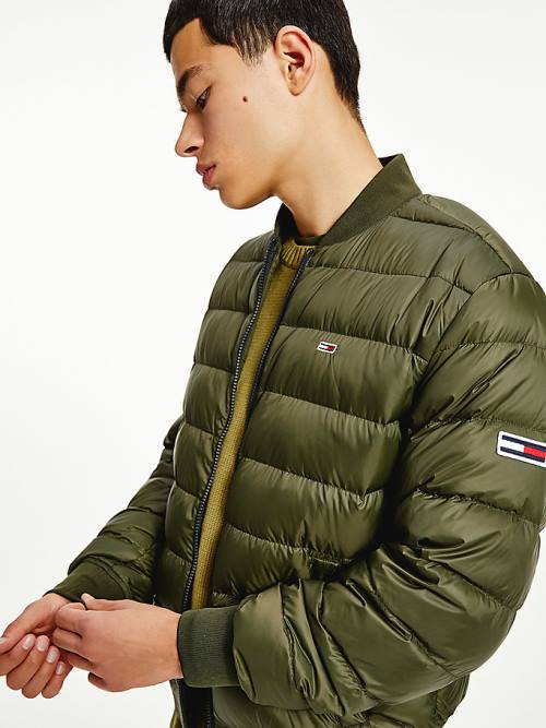 Tommy Hilfiger Down Recycled Quilted Bomber Kabát Férfi Zöld | TH157MZS