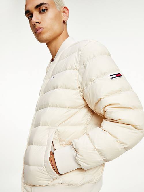 Tommy Hilfiger Down Recycled Quilted Bomber Kabát Férfi Bézs | TH268NKA